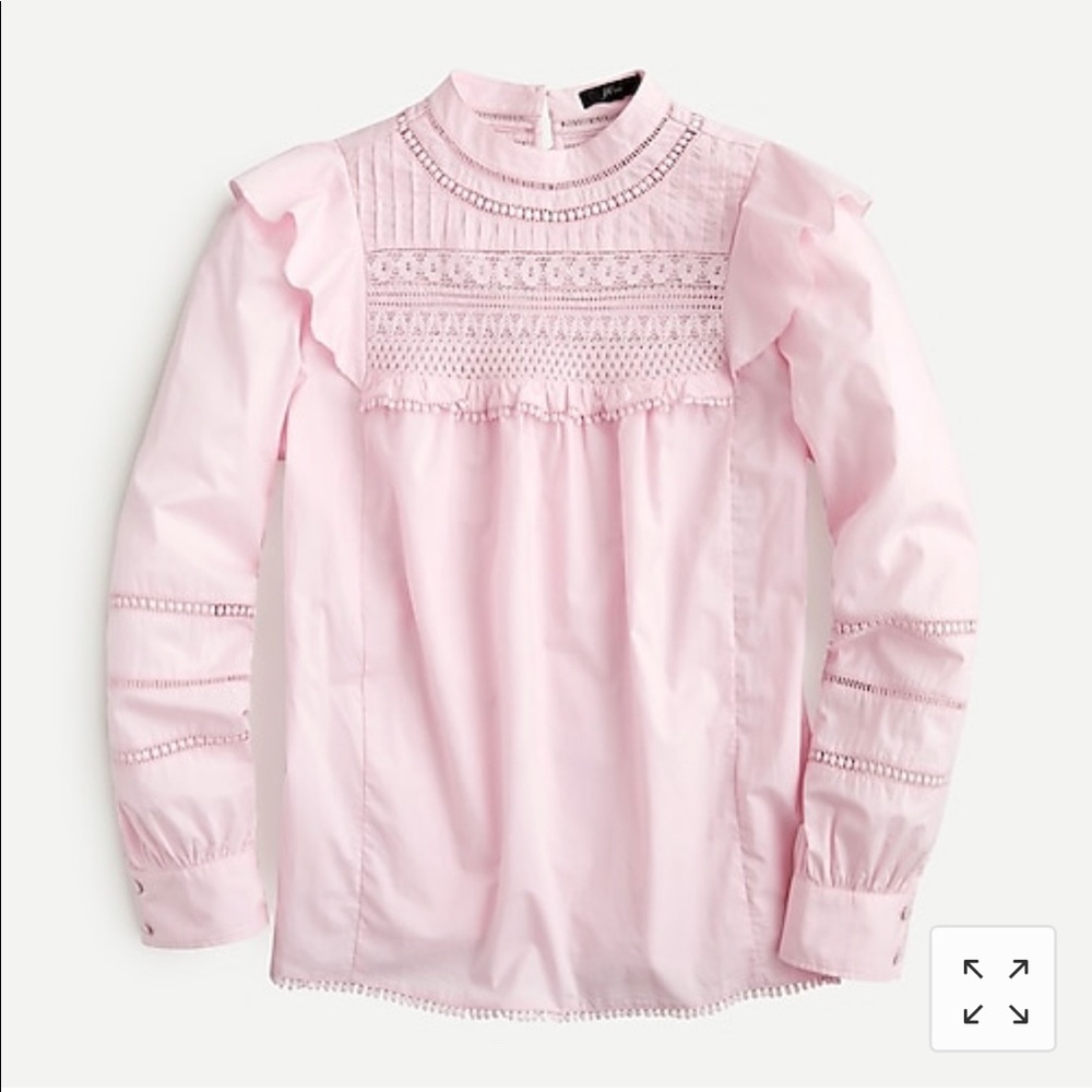Crocheted lace ruffle top
